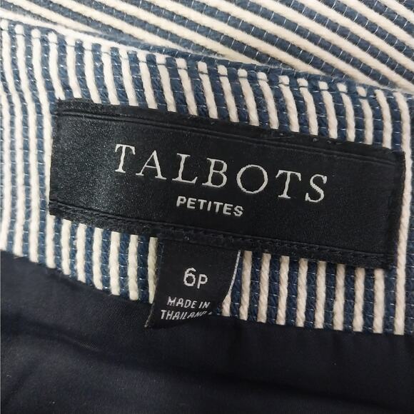 TALBOTS PETITES! SUPER CHIC BLACK AND CREAM MICRO STRIPED SKIRT! LINED! SZ 6P - Picture 6 of 8